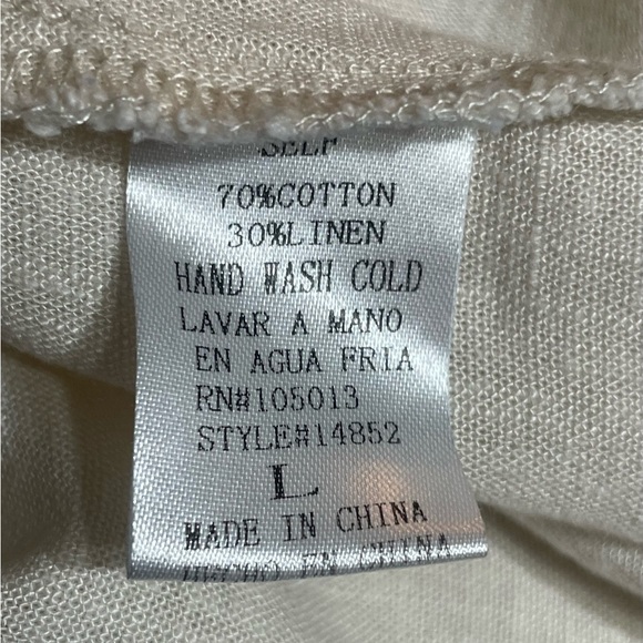 Andree by Unit Cream Cotton Linen Off-the-Shoulder Blouse, multicolored Fringe - Picture 7 of 7